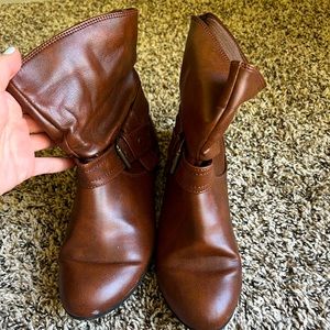Brown fall boots